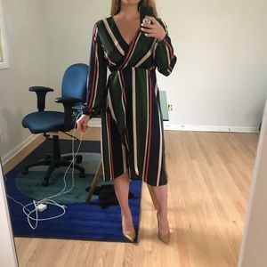Ark & Co striped long-sleeve midi dress